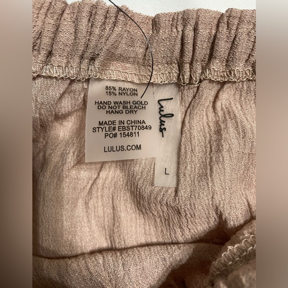 Lulu’s off the shoulder brown/tan crop top blouse size large - Picture 3 of 4